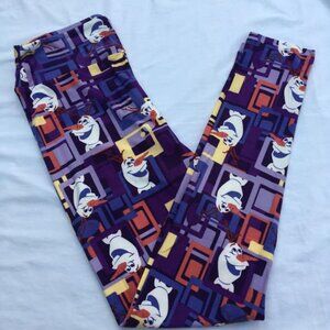 Disney OS One Size Leggings LulaRoe Frozen Olaf Elsa Anna Geometric Rainbow